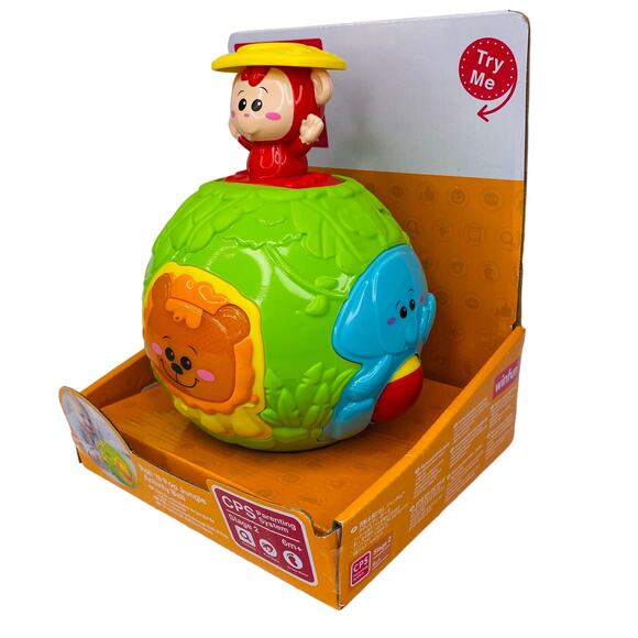 Winfun Roll 'N Pop Jungle Activity Ball 6m+ Lion Monkey Educational New - Picture 13 of 15